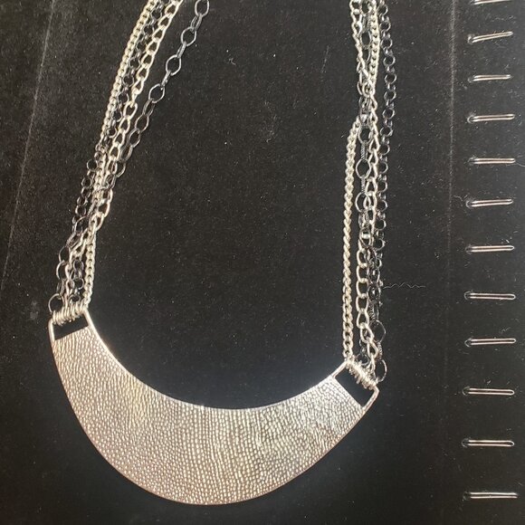 NY & Co. Black Enamel 4 Strand Chain Bib Necklace - Picture 12 of 12